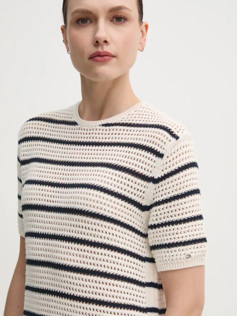 Tommy Hilfiger sukienka kolor beżowy maxi prosta WW0WW44489