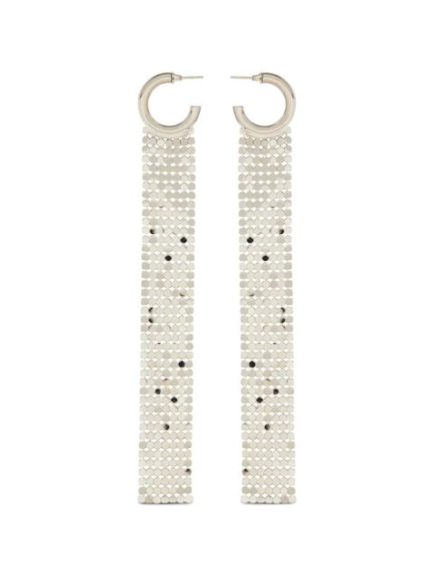 Rabanne chainmail-drop hoop earrings - Silver - zdjęcie produktu nr 1