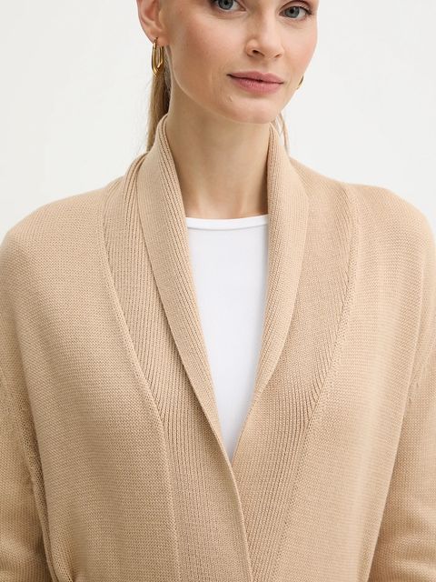 Armani Exchange kardigan z dodatkiem wełny damski kolor beżowy XW000766 AF13774