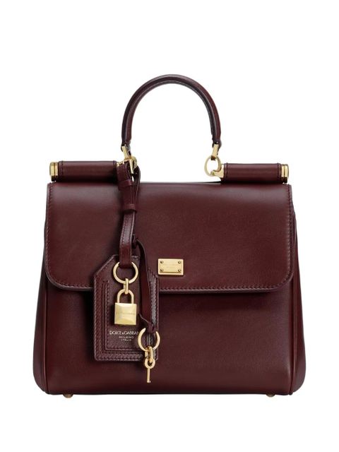 Dolce & Gabbana medium My Sicily padlock-embellished leather handbag - Red - zdjęcie produktu nr 1