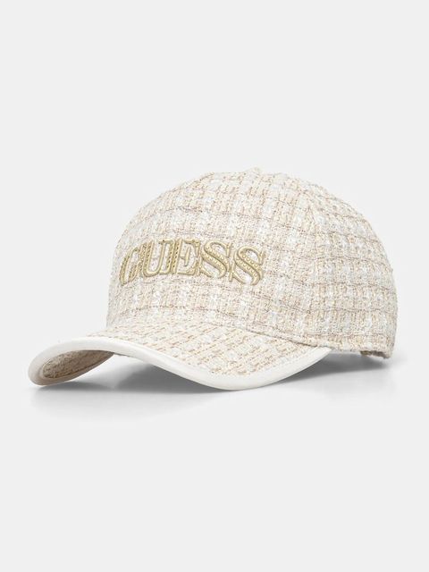 Guess czapka z daszkiem ELSA kolor beżowy wzorzysta W5RZ04 WGW82