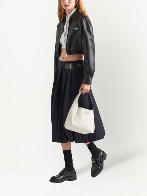 Prada cropped leather jacket - Black