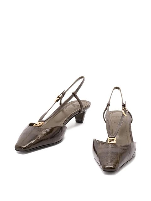 FENDI 40mm FFold heeled pumps - Green