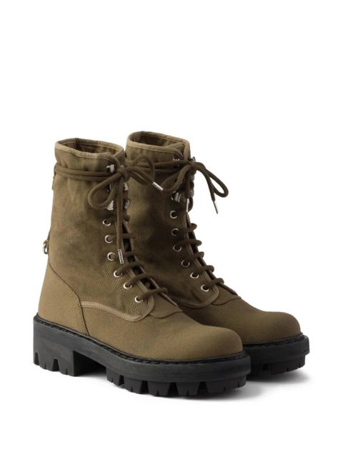 Prada lace-up lug-sole boots - Green - zdjęcie produktu nr 2