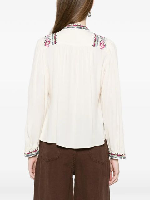 Ba&Sh embroidered tassel blouse - Neutrals