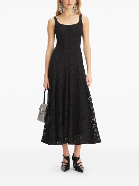 Tory Burch floral-lace midi dress - Black - zdjęcie produktu nr 2