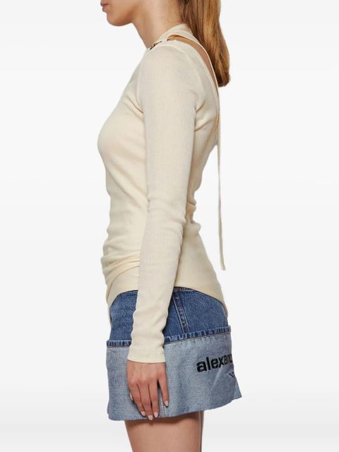 Jean Paul Gaultier ribbed twisted top - Neutrals