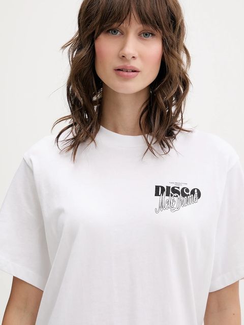 HUGO t-shirt bawełniany damski kolor beżowy 50550148