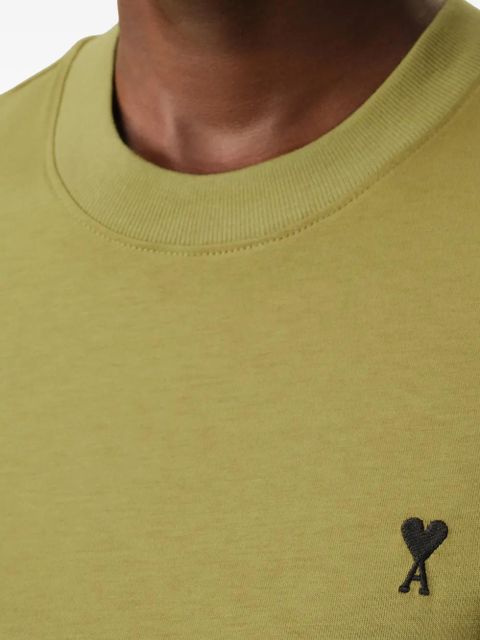 AMI Paris coeur embroidered T-shirt - Green