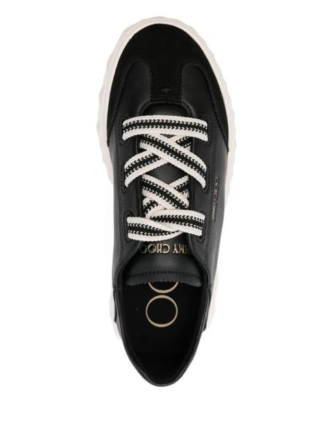 Jimmy Choo Diamond Light Flex leather lace-up sneakers - Black - zdjęcie produktu nr 2