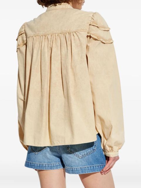 MARANT ÉTOILE ruffled cotton shirt - Neutrals