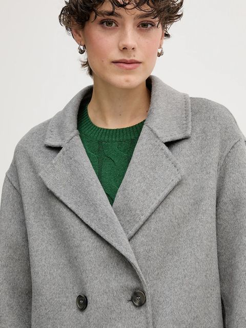 Gaudi płaszcz z dodatkiem wełny kolor szary 521FD35010