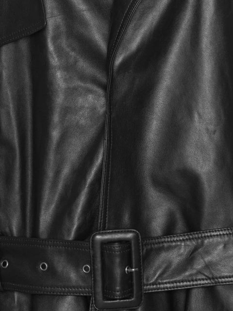 ROTATE BIRGER CHRISTENSEN belted ruffle leather jacket - Black - zdjęcie produktu nr 2