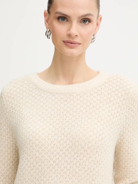 Morgan sweter z domieszką wełny MPAUL damski kolor beżowy MPAUL