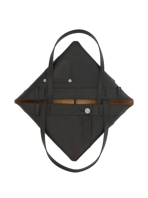 LOEWE medium Puzzle Fold Pantalon leather tote bag - Brown - zdjęcie produktu nr 2