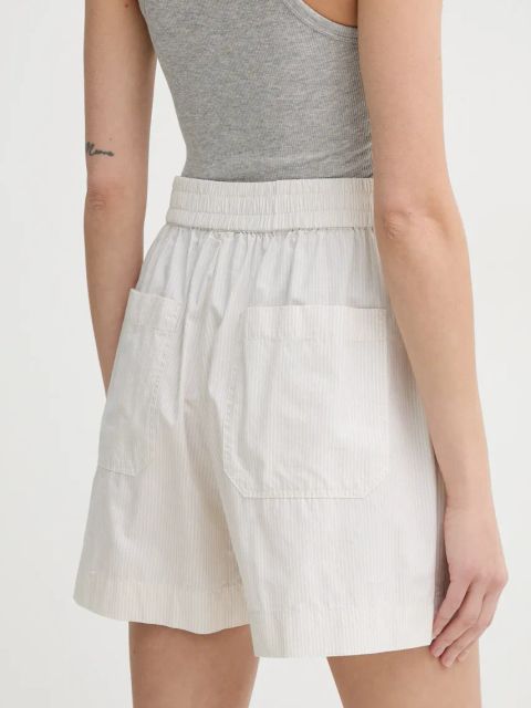Herskind szorty bawełniane Alma damskie kolor beżowy wzorzyste high waist 5564172