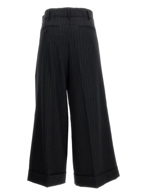 Comme Des Garçons pinstripe cuffed trousers - Black - zdjęcie produktu nr 2