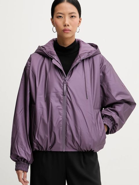 Rains kurtka przeciwdeszczowa 17290 Lohja Bomber Jacket W3T1 kolor fioletowy przejściowa oversize 17290 - zdjęcie produktu nr 1