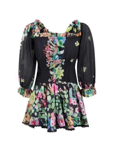 Charo Ruiz Ibiza Nai ruffled floral-print mini dress - Black - zdjęcie produktu nr 2