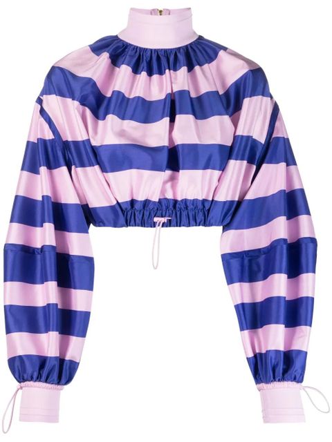 ZIMMERMANN horizontal-stripe print drawstring blouse - Pink - zdjęcie produktu nr 1