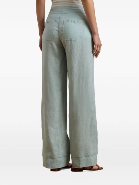 Lauren Ralph Lauren drawstring-waist linen trousers - Blue
