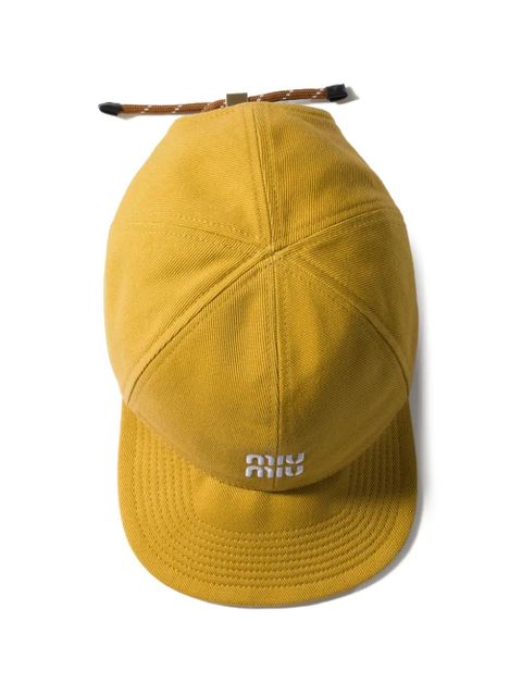 Miu Miu logo-embroidery baseball cap - Yellow - zdjęcie produktu nr 2