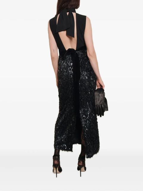 Johanna Ortiz Her Vibe embellished keyhole-neck maxi dress - Black