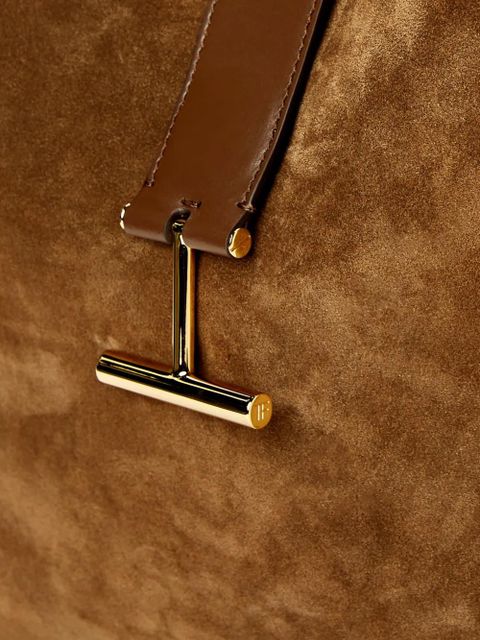 TOM FORD small Tara suede shoulder bag - Brown