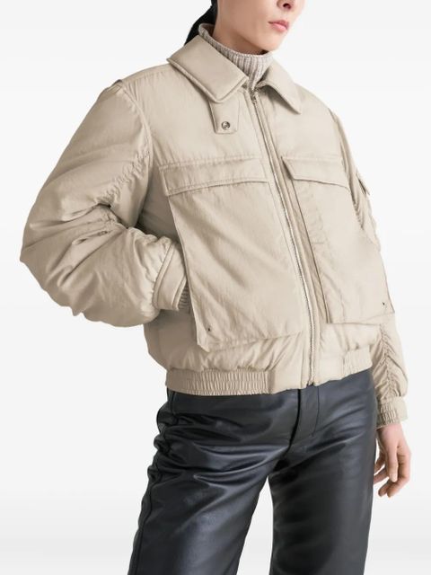 LEMAIRE detachable-collar zip-up puffer jacket - Neutrals - zdjęcie produktu nr 2