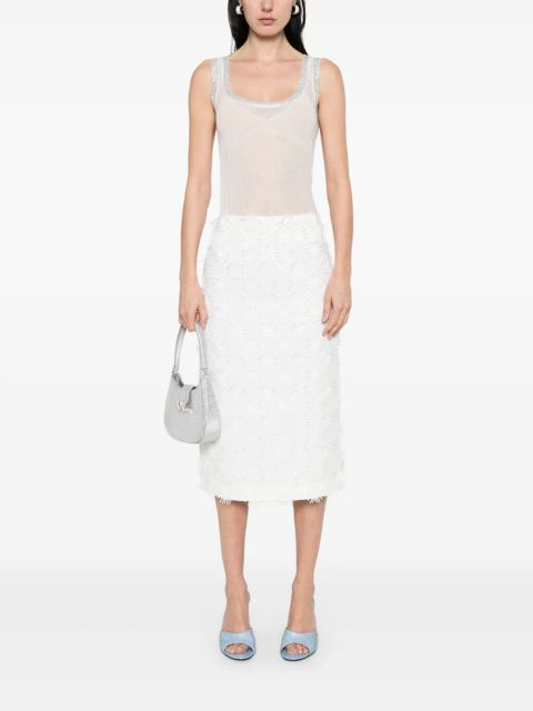 Blumarine ribbed-knit tank top - White