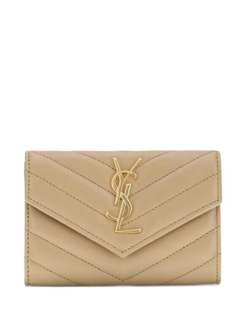 Saint Laurent chevron-quilted leather wallet - Neutrals - zdjęcie produktu nr 1