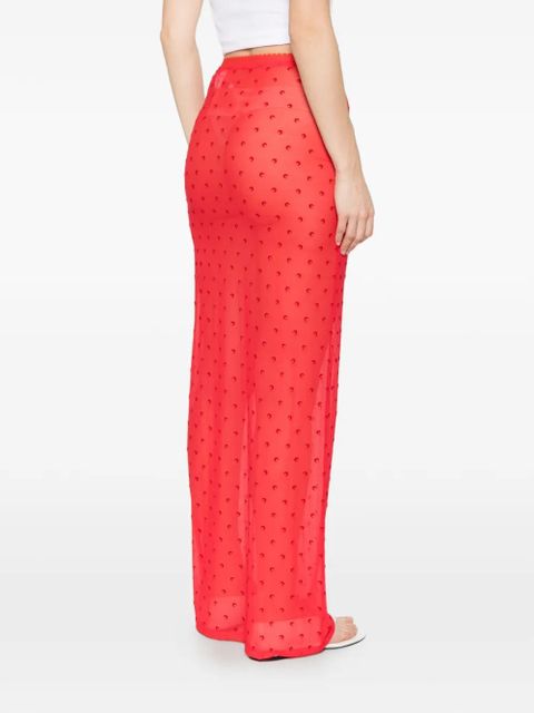Marine Serre Moon Plumetis mesh skirt - Red