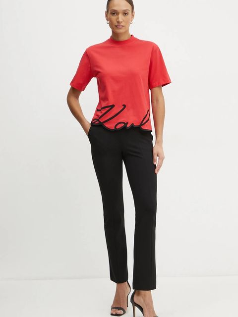 Karl Lagerfeld t-shirt bawełniany KARL SIGNATURE - zdjęcie produktu nr 1