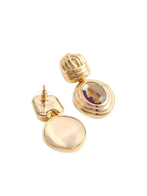 Self-Portrait knot-detail drop earrings - Gold