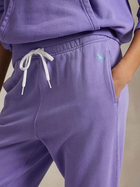 Polo Ralph Lauren spodnie dresowe damskie kolor fioletowy gładkie 211971694