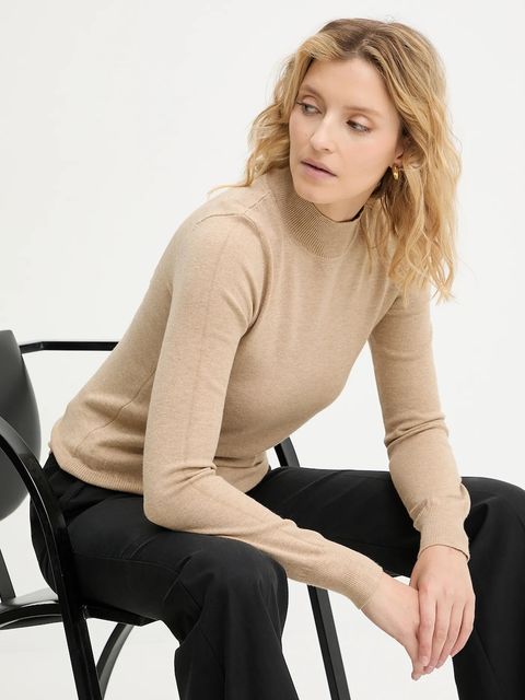 Answear.LAB sweter z kaszmirem damski kolor beżowy