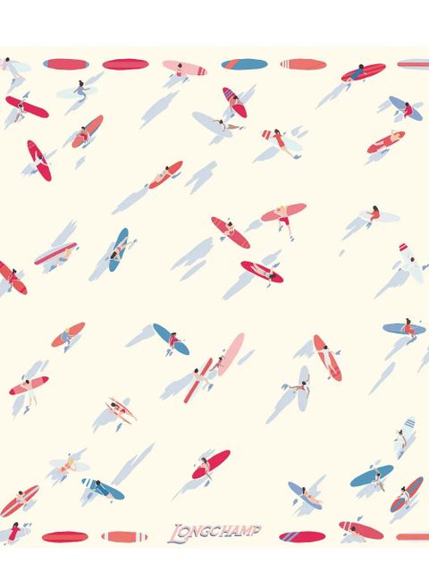 Longchamp En Attendant la Vague silk scarf - Neutrals - zdjęcie produktu nr 2