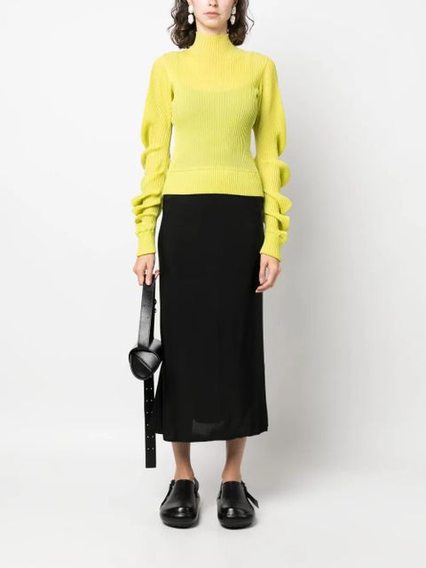 Jil Sander mid-rise straight midi skirt - Black