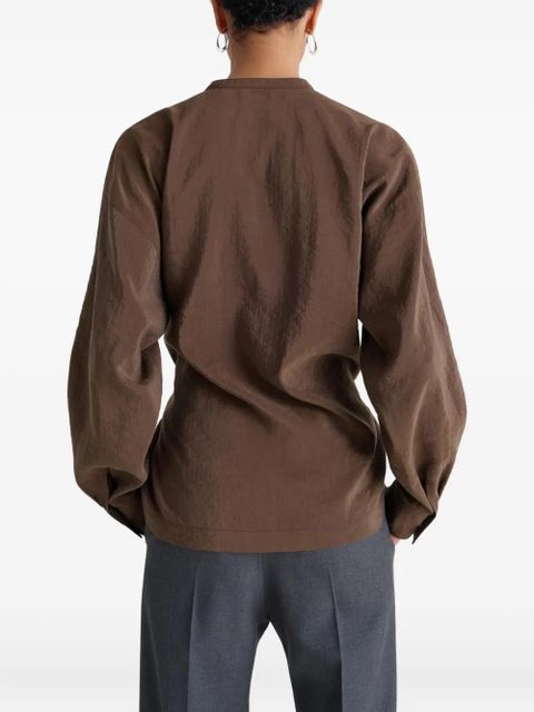 LEMAIRE twisted pleat blouse - Brown