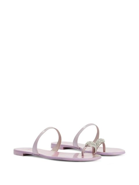 Giuseppe Zanotti crystal-embellished flat slides - Pink - zdjęcie produktu nr 2