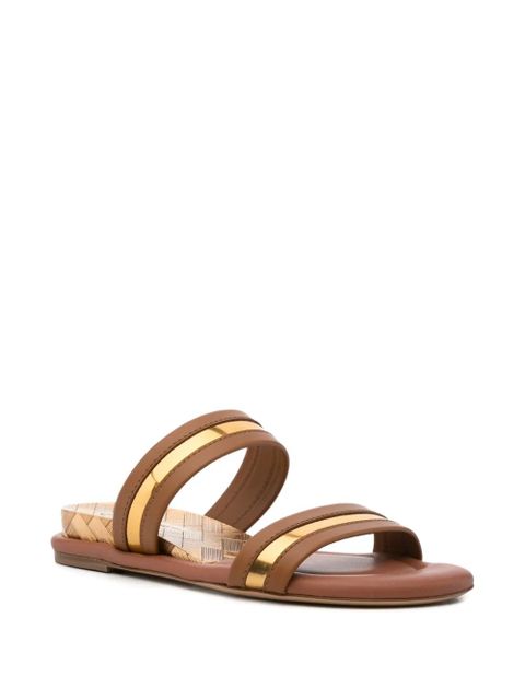 Casadei Florence metallic-trimmed leather sandals - Brown - zdjęcie produktu nr 2