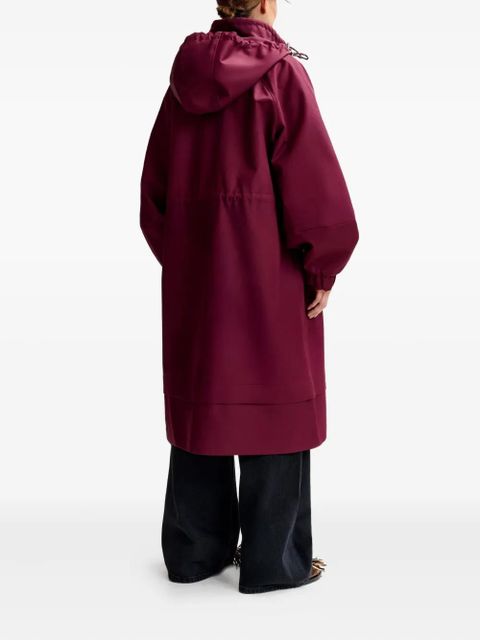 Essentiel Antwerp balloon-sleeve drawstring raincoat - Red