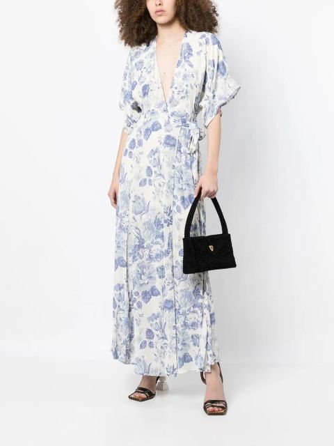 Reformation Winslow draped wrap dress - White
