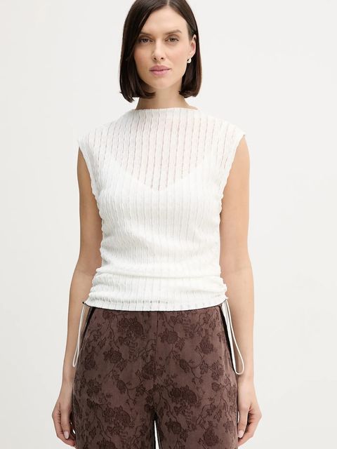 Dkny bluzka damska kolor biały gładka P5JHTDPG - zdjęcie produktu nr 1