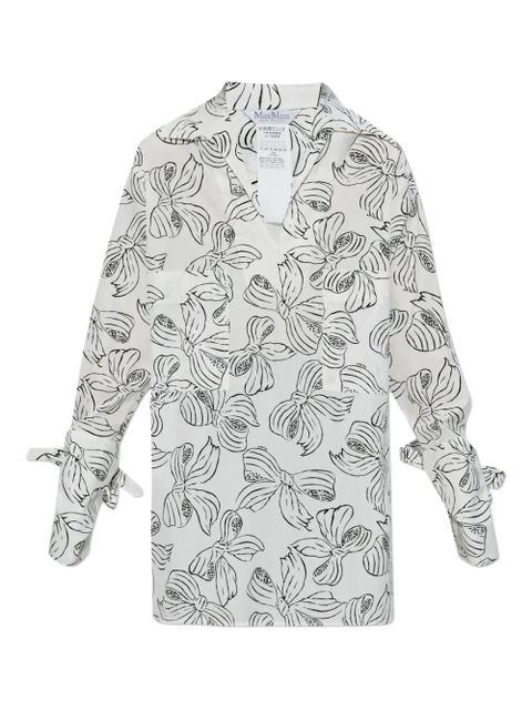 Max Mara bow-print tied-cuff shirt - White - zdjęcie produktu nr 1
