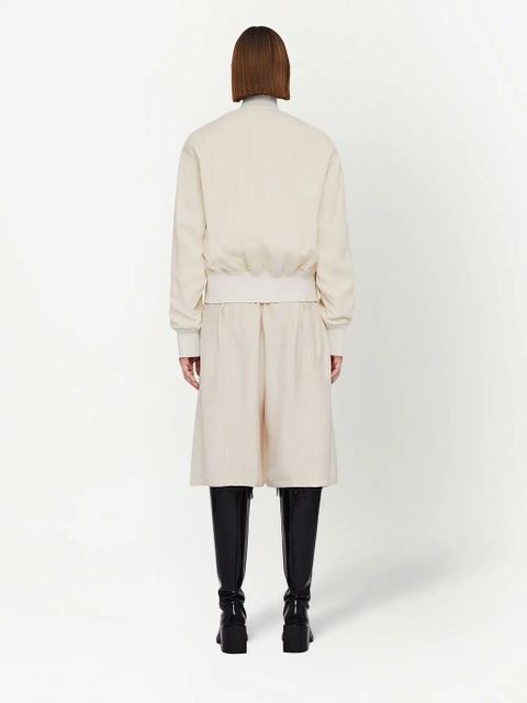 Jil Sander appliqué-logo bomber jacket - White