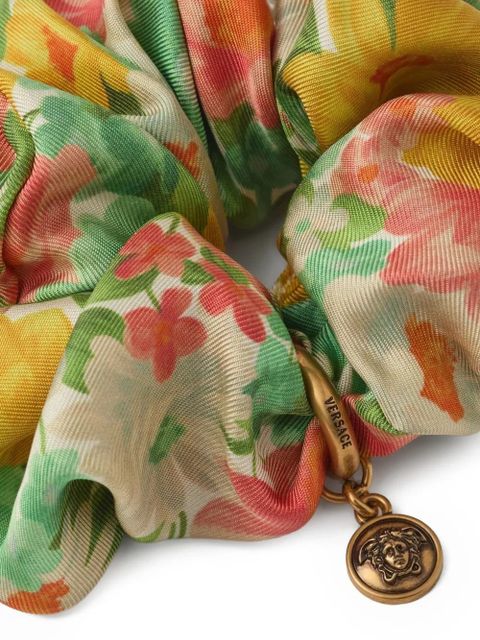Versace the meadow print charm-detail scrunchie - Green - zdjęcie produktu nr 2