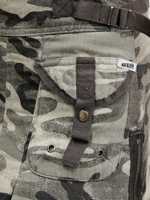 Guess Originals spódnica bawełniana kolor szary mini rozkloszowana W5YD0O WHFN1