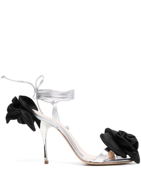 Magda Butrym 110mm floral-appliqué sandals - Silver