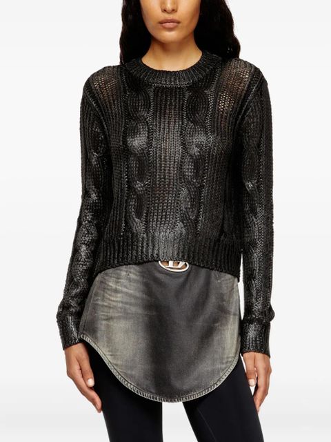 Diesel cable-knit sweater - Black